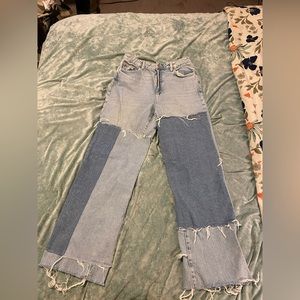 GARAGE| LIGHT WASH PATCHWORK JEANS